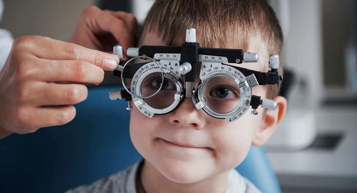 child undergoing eye exam